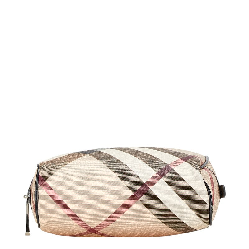 バーバリー ノバチェック ポーチ ベージュ ブラック マルチカラー PVC レザー レディース BURBERRY 【中古】