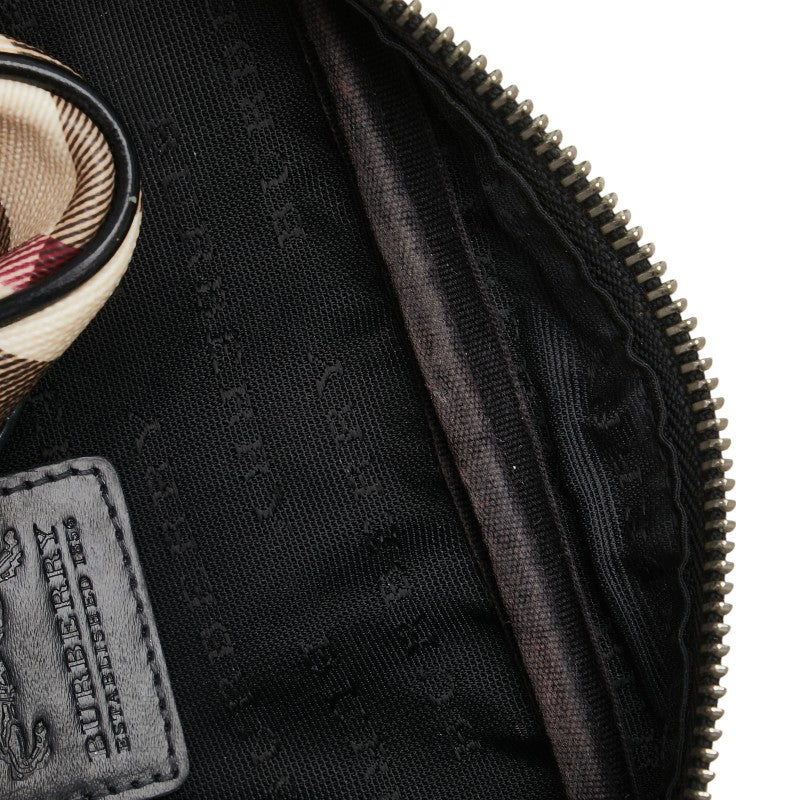 バーバリー ノバチェック ポーチ ベージュ ブラック マルチカラー PVC レザー レディース BURBERRY 【中古】