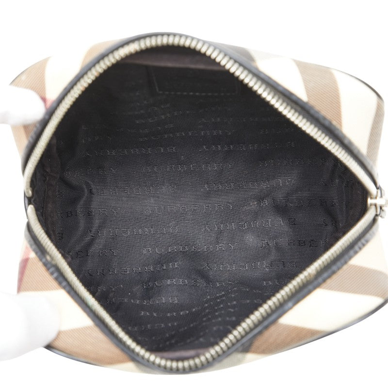 バーバリー ノバチェック ポーチ ベージュ ブラック マルチカラー PVC レザー レディース BURBERRY 【中古】