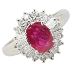 Pt900 プラチナ ルビー1.26ct ダイヤ0.58ct リング 指輪 レディース 12号 【中古】