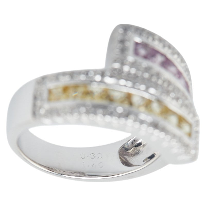 K18WG ホワイトゴールド サファイア1.40ct ダイヤ0.30ct リング 指輪 レディース 12.5号 【中古】