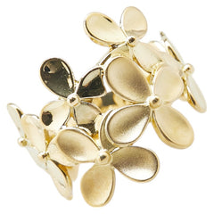 K18YG イエローゴールド フラワー 花  モチーフ リング 指輪 レディース 16号 【中古】