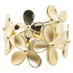 K18YG イエローゴールド フラワー 花  モチーフ リング 指輪 レディース 16号 【中古】