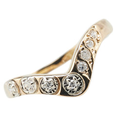 K18YG イエローゴールド ダイヤ0.08ct リング 指輪 レディース 8号 【中古】