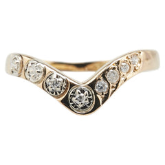 K18YG イエローゴールド ダイヤ0.08ct リング 指輪 レディース 8号 【中古】