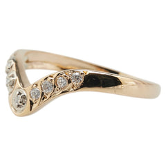 K18YG イエローゴールド ダイヤ0.08ct リング 指輪 レディース 8号 【中古】