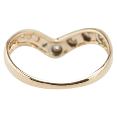 K18YG イエローゴールド ダイヤ0.08ct リング 指輪 レディース 8号 【中古】