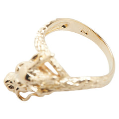 K18YG イエローゴールド ダイヤ0.02ct ドラゴン 龍 竜 モチーフ リング 指輪 レディース 14号 【中古】