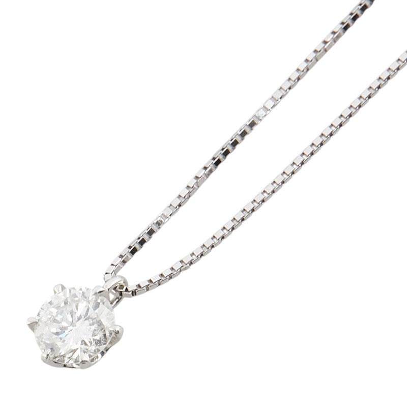 Pt900 プラチナ Pt850 プラチナ ダイヤ0.590ct プチ ネックレス レディース 【中古】