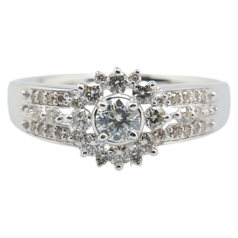 K18WG ホワイトゴールド ダイヤ0.50ct リング 指輪 レディース 11号 【中古】