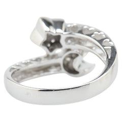 ポンテヴェキオ K18WG ホワイトゴールド ダイヤ0.15ct スター 星 ムーン 月 モチーフ リング 指輪 レディース Ponte Vecchio 11号 【中古】