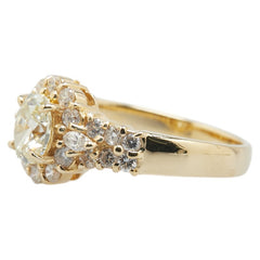 K18YG イエローゴールド ダイヤ0.615ct ダイヤ0.50ct リング 指輪 レディース 10号 【中古】