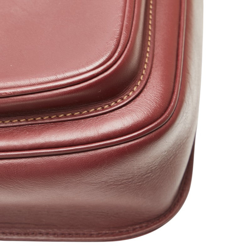 カルティエ マストライン ショルダーバッグ ワインレッド ボルドー レザー レディース CARTIER 【中古】