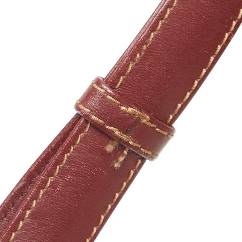 カルティエ マストライン ショルダーバッグ ワインレッド ボルドー レザー レディース CARTIER 【中古】