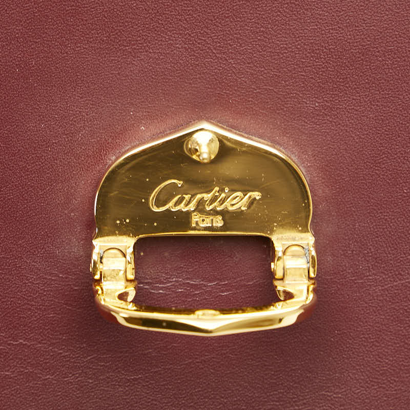 カルティエ マストライン ショルダーバッグ ワインレッド ボルドー レザー レディース CARTIER 【中古】