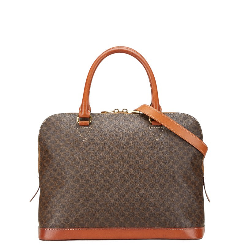 セリーヌ マカダム ハンドバッグ ショルダーバッグ 2WAY ブラウン PVC レザー レディース CELINE 【中古】