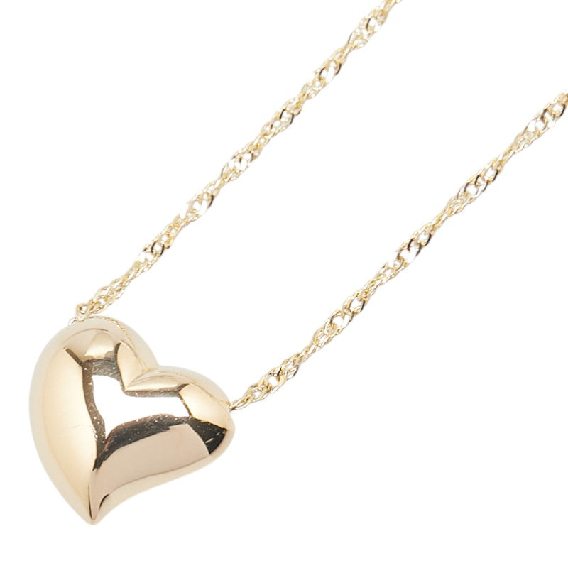 K18YG イエローゴールド ハート モチーフ ネックレス レディース 【中古】