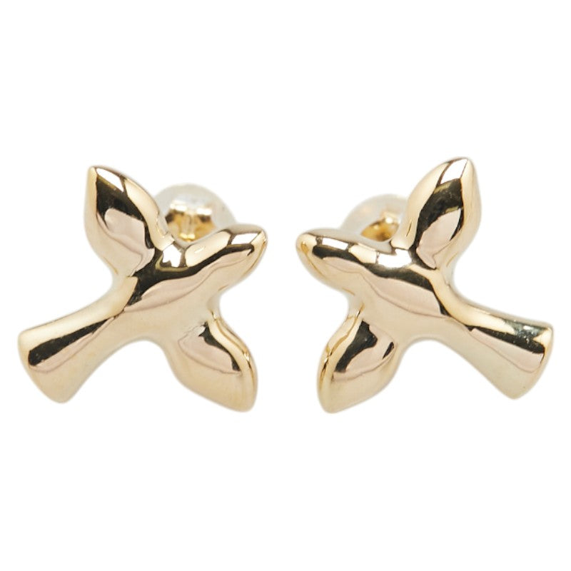 K18YG イエローゴールド スタッド ピアス レディース 【中古】