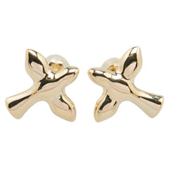 K18YG イエローゴールド スタッド ピアス レディース 【中古】