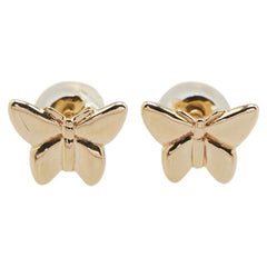 K18YG イエローゴールド バタフライ 蝶々 モチーフ ピアス レディース 【中古】