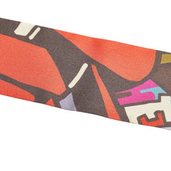 エルメス ツイリー GRAFF グラフィティ スカーフ オレンジ マルチカラー シルク レディース HERMES 【中古】
