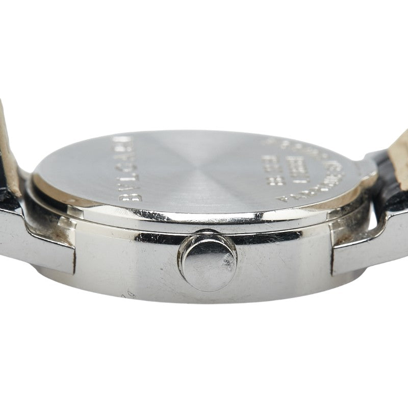 ブルガリ ブルガリブルガリ 腕時計 BB23SL クオーツ ブラック文字盤 レザー ステンレススチール メンズ BVLGARI 【中古】