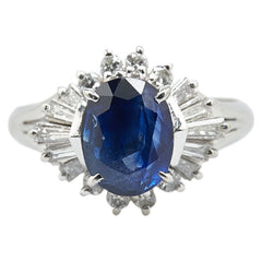 Pt900 プラチナ サファイア2.50ct ダイヤ0.57ct リング 指輪 レディース 11.5号 【中古】
