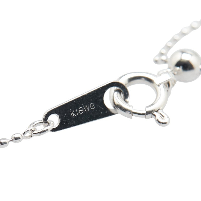K18WG ホワイトゴールド ダイヤ0.50ct クロス 十字架 モチーフ ペンダントネックレス レディース 【中古】