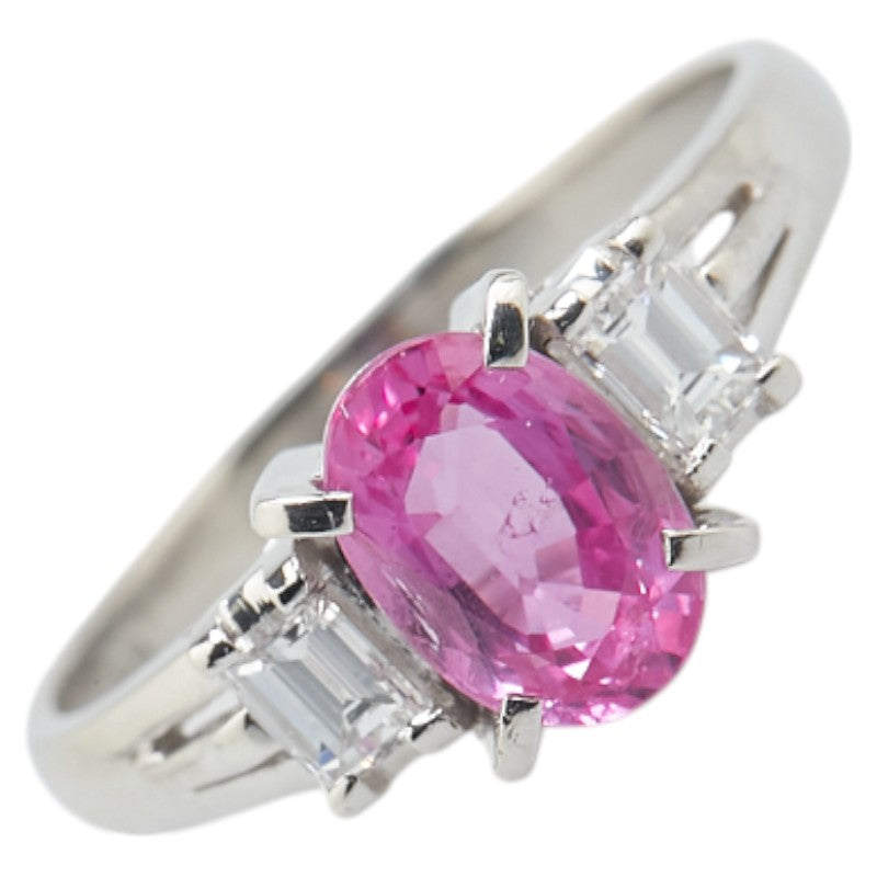 Pt900 プラチナ ピンクサファイア1.13ct ダイヤ0.26ct リング 指輪 レディース 8.5号 【中古】