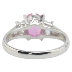 Pt900 プラチナ ピンクサファイア1.13ct ダイヤ0.26ct リング 指輪 レディース 8.5号 【中古】