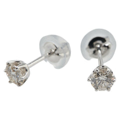 Pt900 プラチナ ダイヤ0.2ct 1Pダイヤ スタッドピアス レディース 【中古】