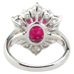 Pt900 プラチナ ルビー5.09ct ダイヤ1.38ct リング 指輪 レディース 10.5号 【中古】