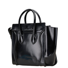 セリーヌ ラゲージ ミニショッパー ハンドバッグ トートバッグ ブラック レザー レディース CELINE 【中古】