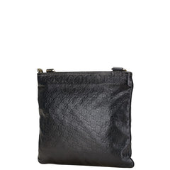 グッチ グッチシマ 斜め掛け ショルダーバッグ 201446 ブラック レザー メンズ GUCCI 【中古】