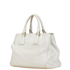 プラダ 三角ロゴプレート ハンドバッグ ショルダーバッグ 2WAY BN2579 ホワイト レザー レディース PRADA 【中古】