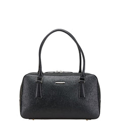 バーバリー ノバチェック ロゴプレート ハンドバッグ ワンショルダーバッグ ブラック レザー レディース BURBERRY 【中古】