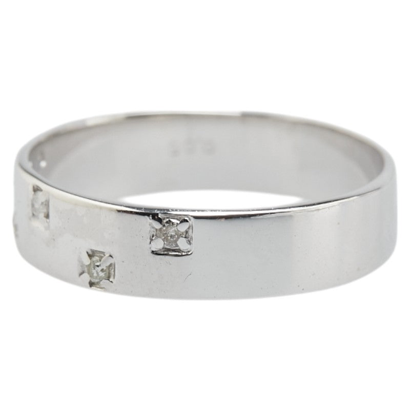 K18WG ホワイトゴールド ダイヤ0.05ct リング 指輪 レディース 13号 【中古】