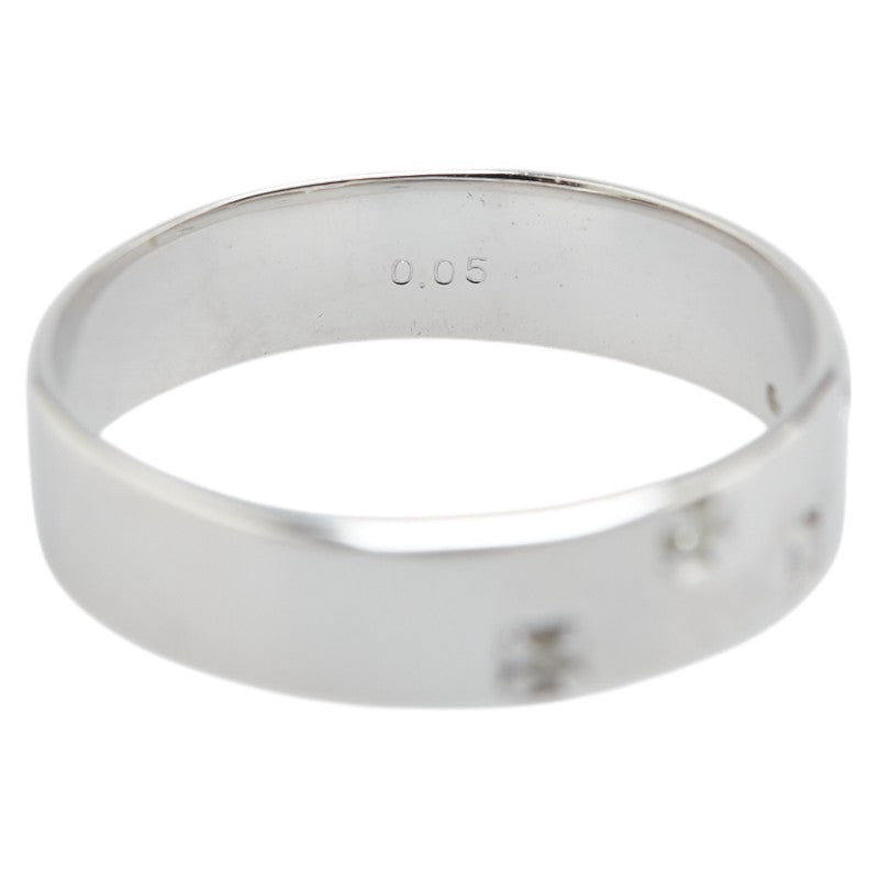 K18WG ホワイトゴールド ダイヤ0.05ct リング 指輪 レディース 13号 【中古】