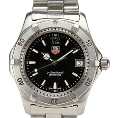タグホイヤー プロフェッショナル200 腕時計 WK1110-0 クオーツ ブラック文字盤 ステンレススチール メンズ TAG HEUER 【中古】