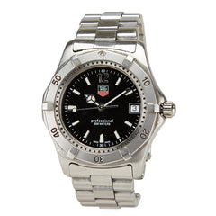 タグホイヤー プロフェッショナル200 腕時計 WK1110-0 クオーツ ブラック文字盤 ステンレススチール メンズ TAG HEUER 【中古】