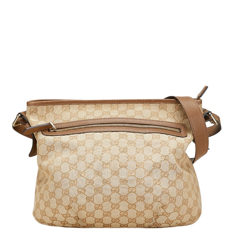 グッチ GGキャンバス 斜め掛け ショルダーバッグ 388930 ベージュ ブラウン キャンバス レザー レディース GUCCI 【中古】