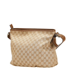 グッチ GGキャンバス 斜め掛け ショルダーバッグ 388930 ベージュ ブラウン キャンバス レザー レディース GUCCI 【中古】