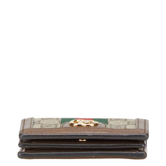 グッチ オフィディア GGスプリーム 二つ折り財布 523155 ブラウン PVC レザー レディース GUCCI 【中古】