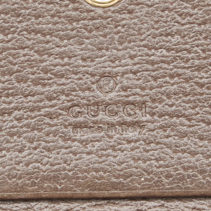 グッチ オフィディア GGスプリーム 二つ折り財布 523155 ブラウン PVC レザー レディース GUCCI 【中古】