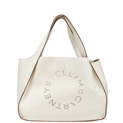 ステラマッカートニー ロゴ トートバッグ ホワイト 合成皮革 レディース Stella McCartney 【中古】
