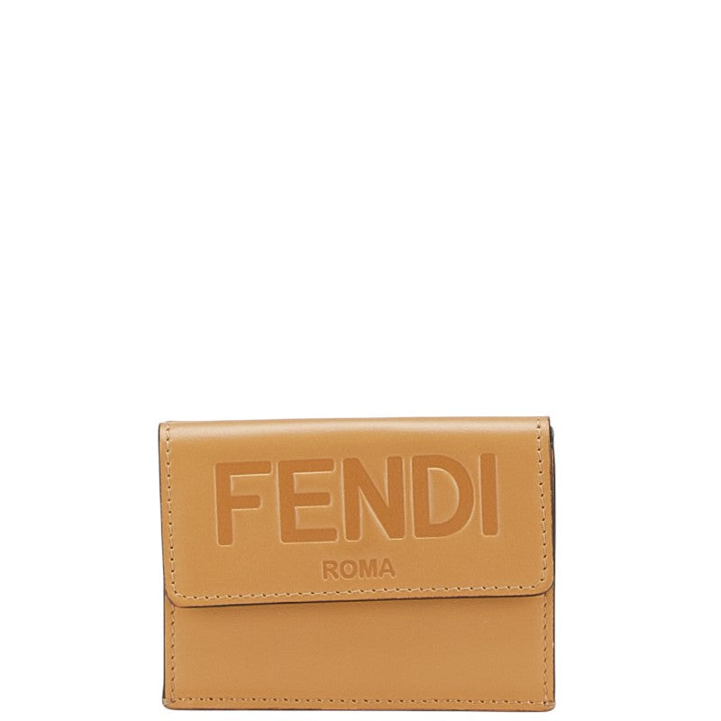 フェンディ フェンディ ローマ 三つ折り財布 コンパクトウォレット 8M0395 ブラウン レザー レディース FENDI 【中古】