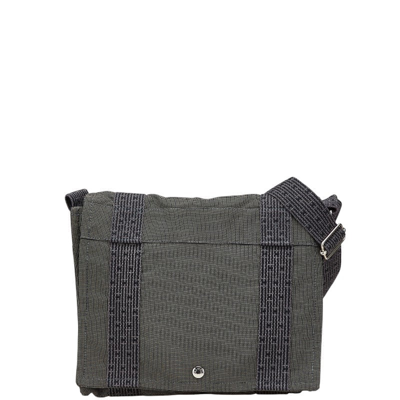 エルメス エールライン バサスPM 斜め掛け ショルダーバッグ グレー キャンバス レディース HERMES 【中古】