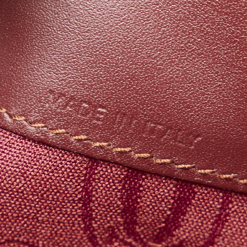 カルティエ マストライン クラッチバッグ ワインレッド ボルドー レザー レディース CARTIER 【中古】