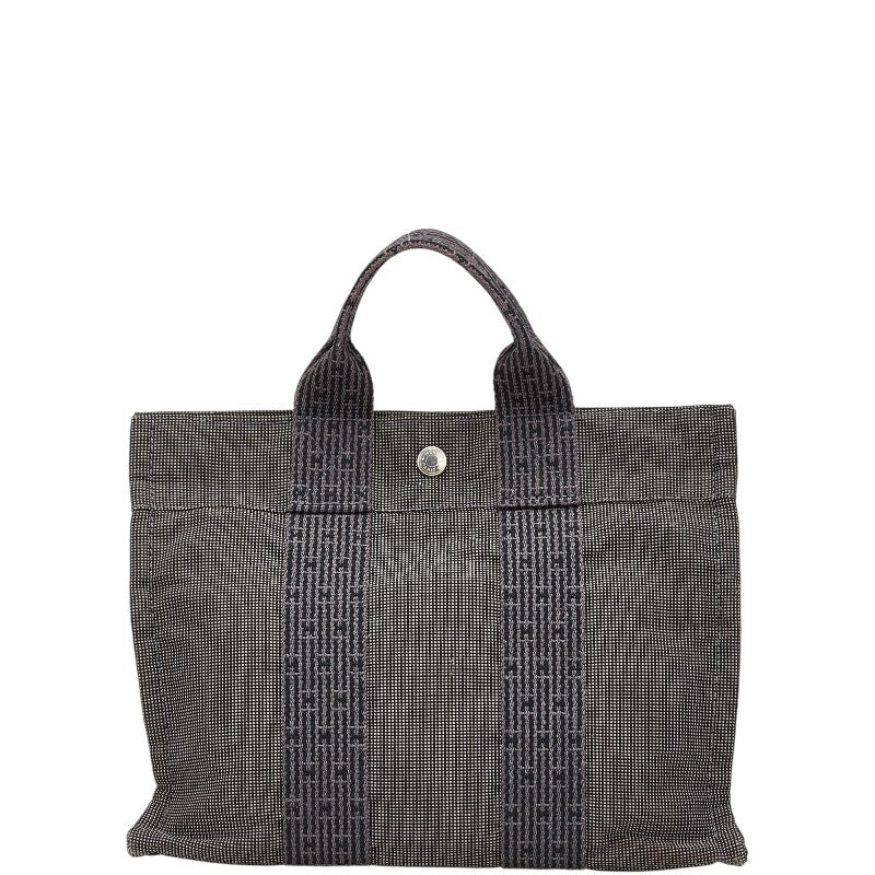エルメス エールライン トートPM ハンドバッグ トートバッグ グレー キャンバス レディース HERMES 【中古】
