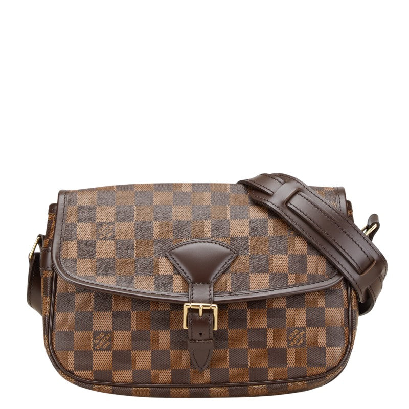 ルイ ヴィトン ダミエ ソローニュ 斜め掛け ショルダーバッグ N48079 ブラウン PVC レザー レディース LOUIS VUITTON 【中古】